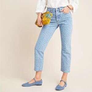 Levi's Wedgie Leopard Ultra High-Rise Straight Jeans